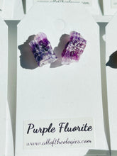 Load image into Gallery viewer, Purple Banded Fluorite studs