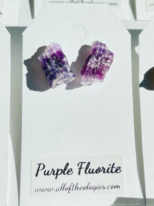 Purple Banded Fluorite studs