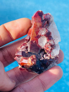 Elestial Red Quartz Cluster