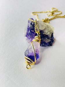 Amethyst crystal point necklace
