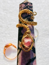 Load image into Gallery viewer, Pink Rhodochrosite Serpent Ring