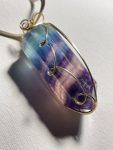 Rainbow Fluorite Statement necklace