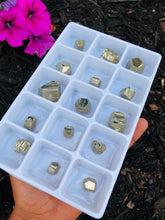 Load image into Gallery viewer, 15 piece Pyrite Polyhedron Mineral Set