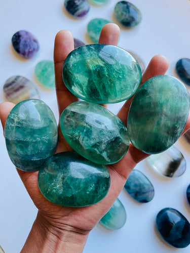 Green Fluorite Palm Stone