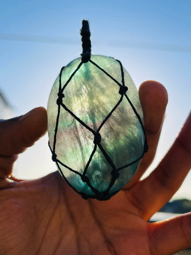 Green Fluorite “Hemp” pendant