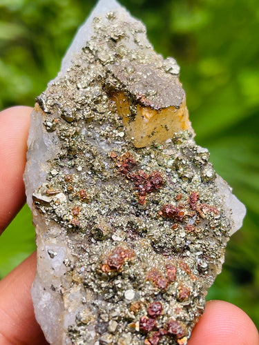 Pyrite coated Green Flourite cluster