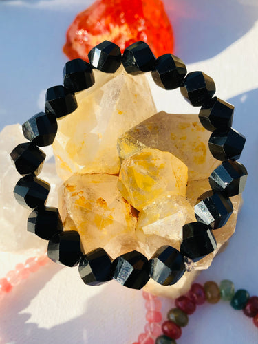 Faceted Obsidian Bracelet