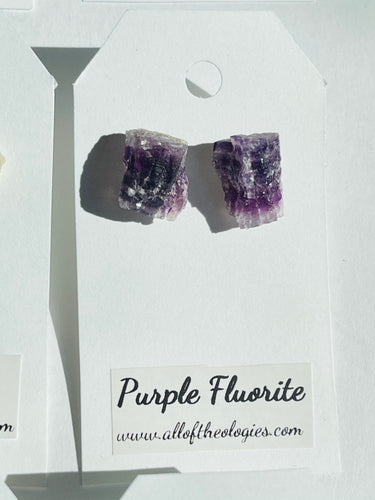 Purple Banded Fluorite studs