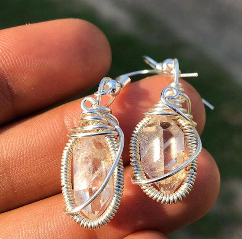 Herkimer Diamond Quartz Crystal earrings