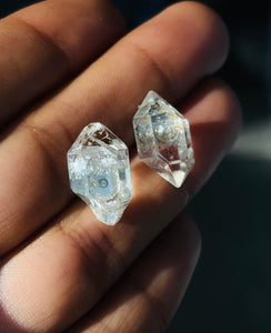 Diamond Quartz Stud Earrings