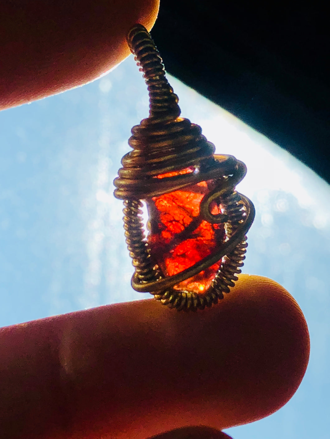 Red Garnet Crystal Pendant