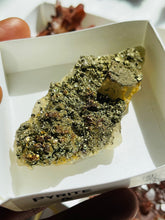 Load image into Gallery viewer, Pyrite coated Green Flourite cluster
